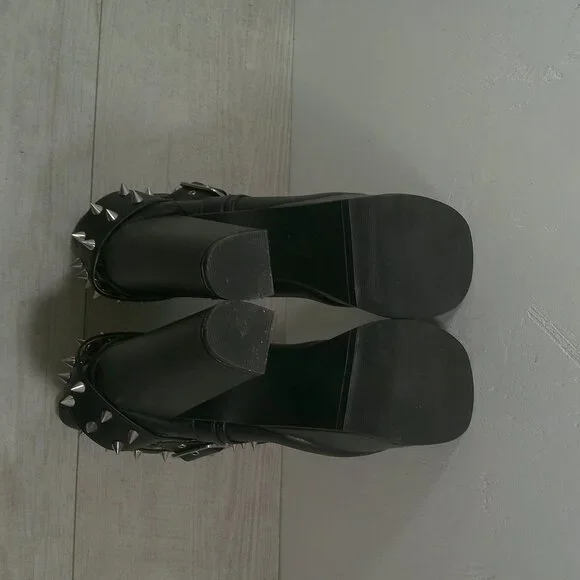 Demonia Torment-700 Black Platform Studded Goth Punk Grunge Ankle Boots Size 7 - Picture 13 of 13